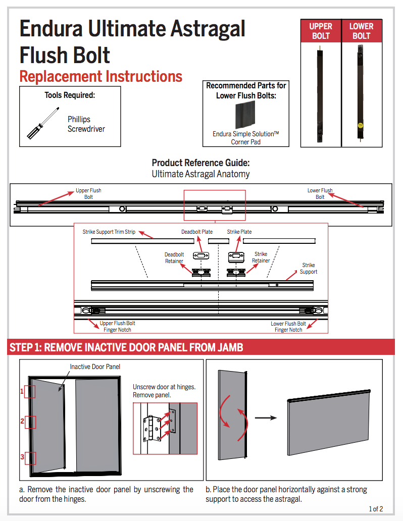 Endura Ultimate Astragal Flush Bolt